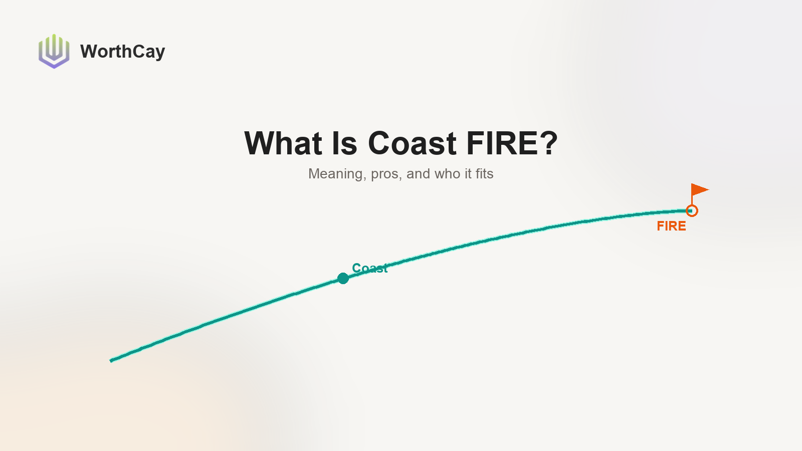 Coast FIRE portfolio path rising to a Coast threshold then continuing toward FIRE